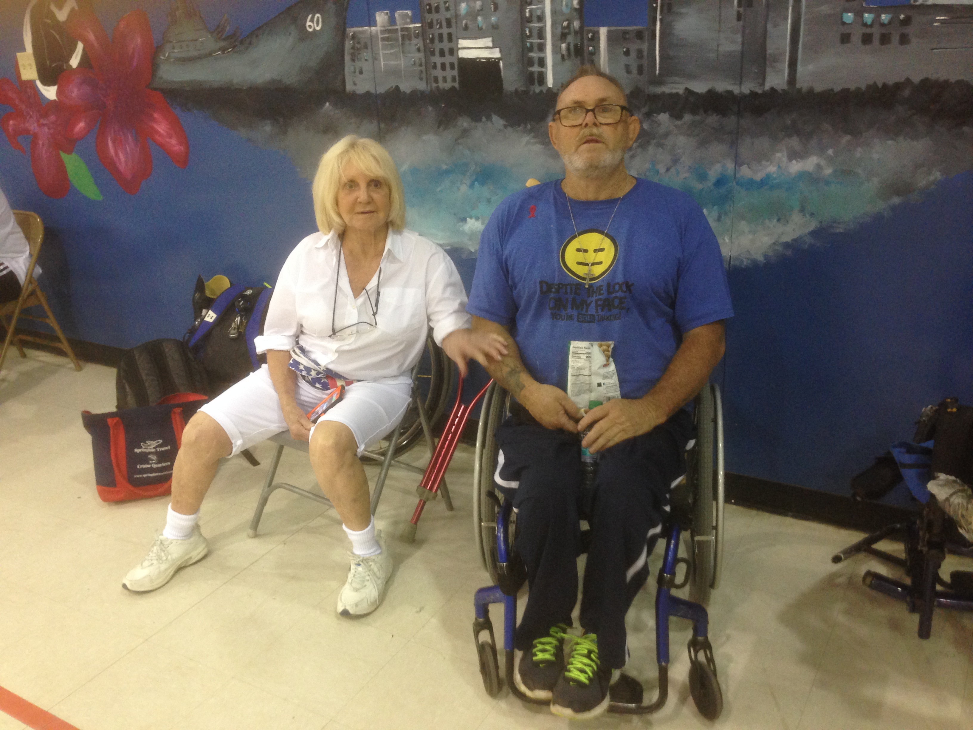 Group member and a referee at Mobile Patriots game — August 4, 2019.
